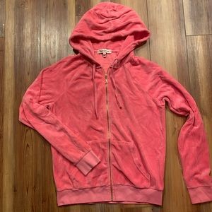 Velvet zip-up hoodie